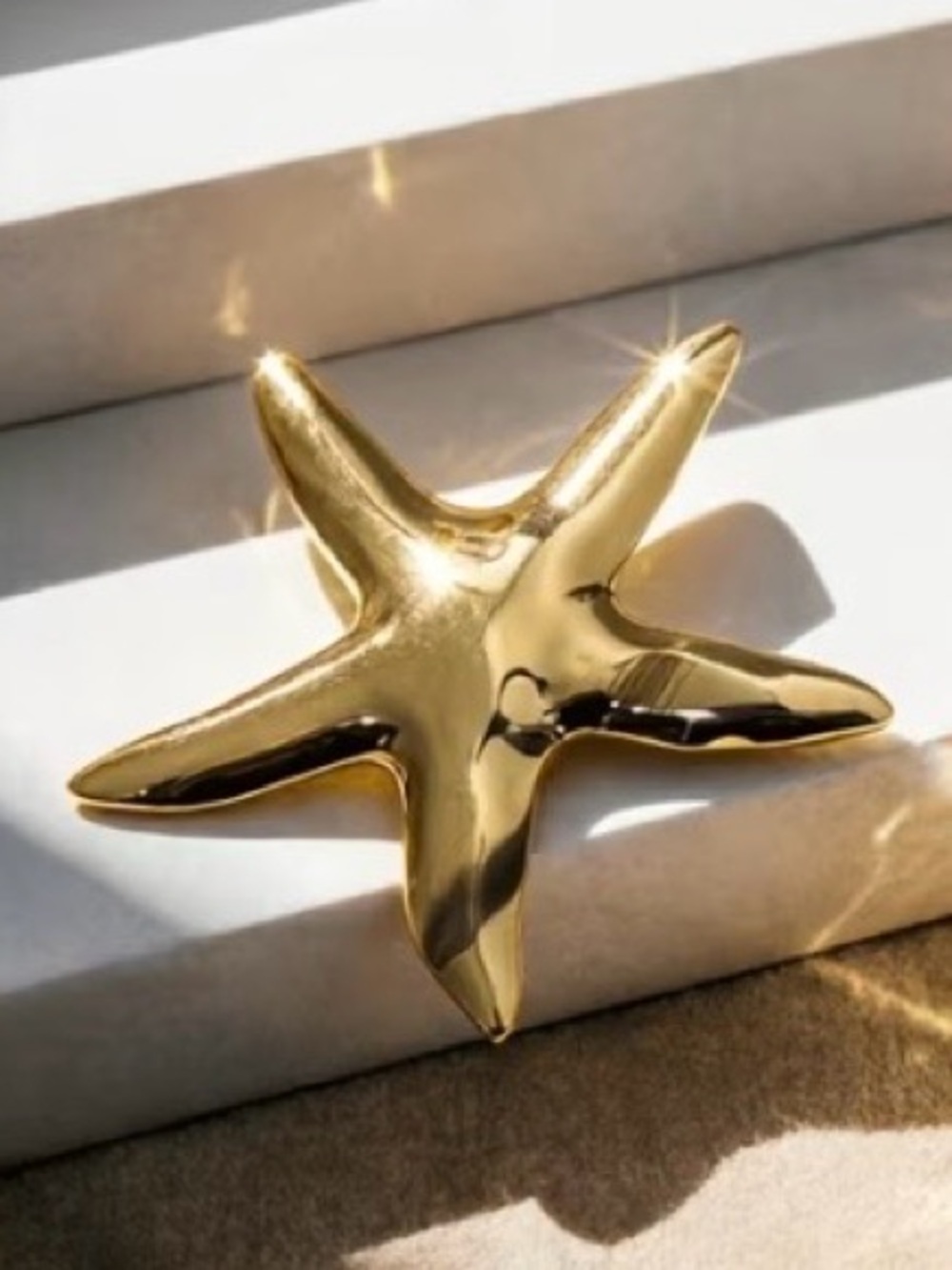 Gold Starfish Brooch